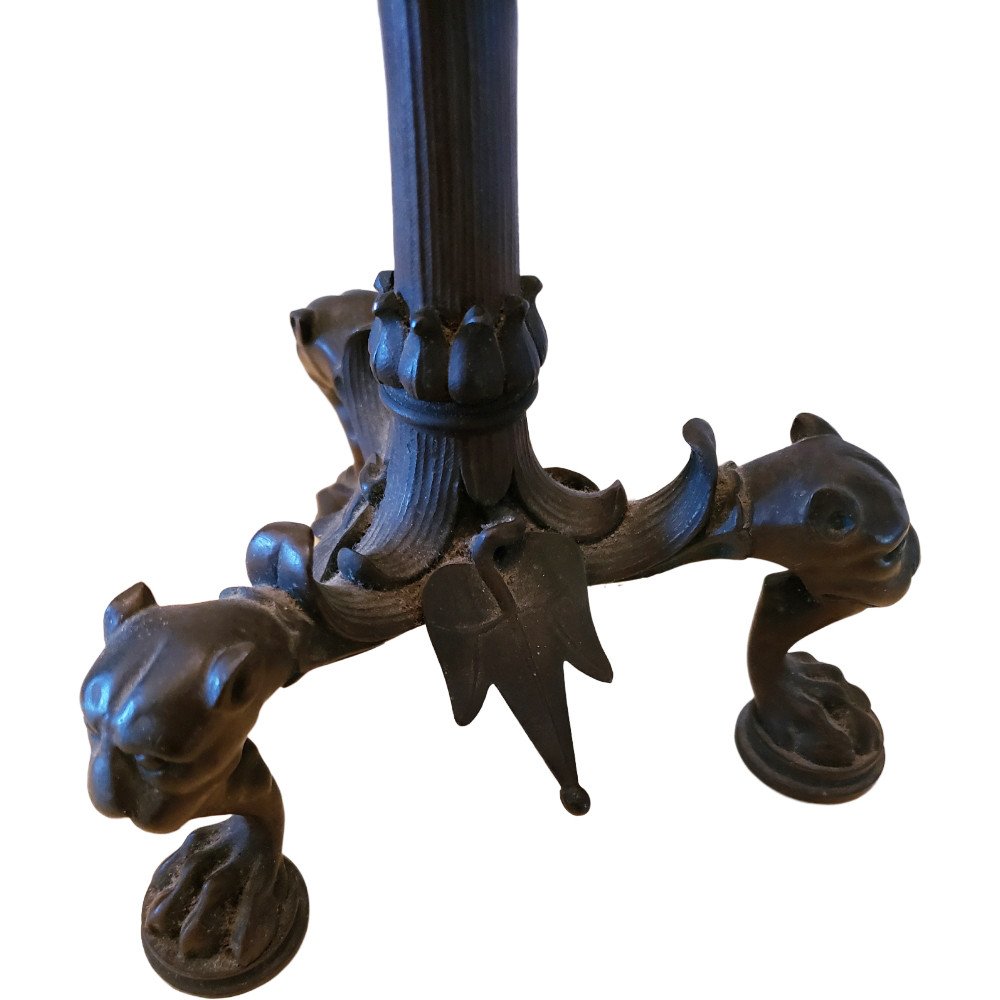 Auguste Maximilien Defontaine Pair Of Tripod Candelabra In Bronze XIXth-photo-3