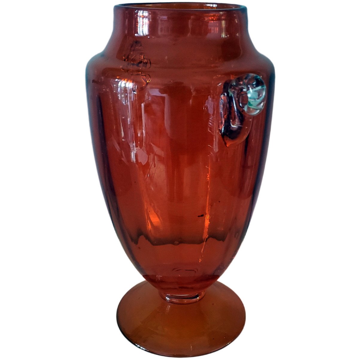 Murano Soffiato Art Glass Vase Attributed To Vetreria Fratelli Toso-photo-1