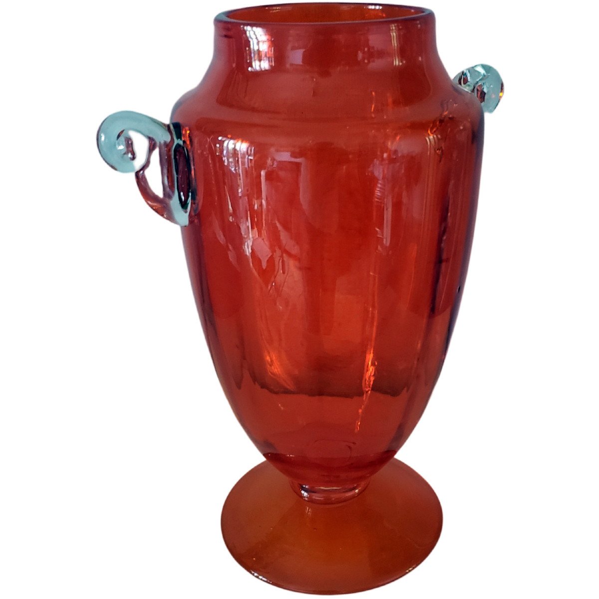 Murano Soffiato Art Glass Vase Attributed To Vetreria Fratelli Toso-photo-3