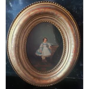 Portraits Of A Young Girl In A Magnificent Golden Frame Circa 1907