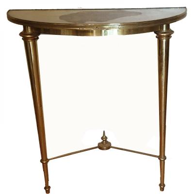 Maison Bagues Console Bronze Et Verre Eglomisé Circa 1960/1970