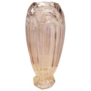 Vase Val Saint Lambert Adp9 Cristal Taillé Création Joseph Simon Critaux Fantaisie 1926 poids 6