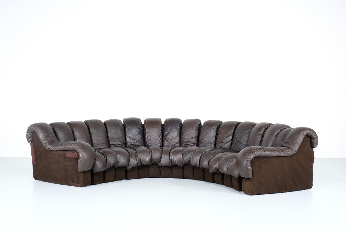 Non Stop Leather Sofa “ds 600” For De Sede, Switzerland 1970s.-photo-2