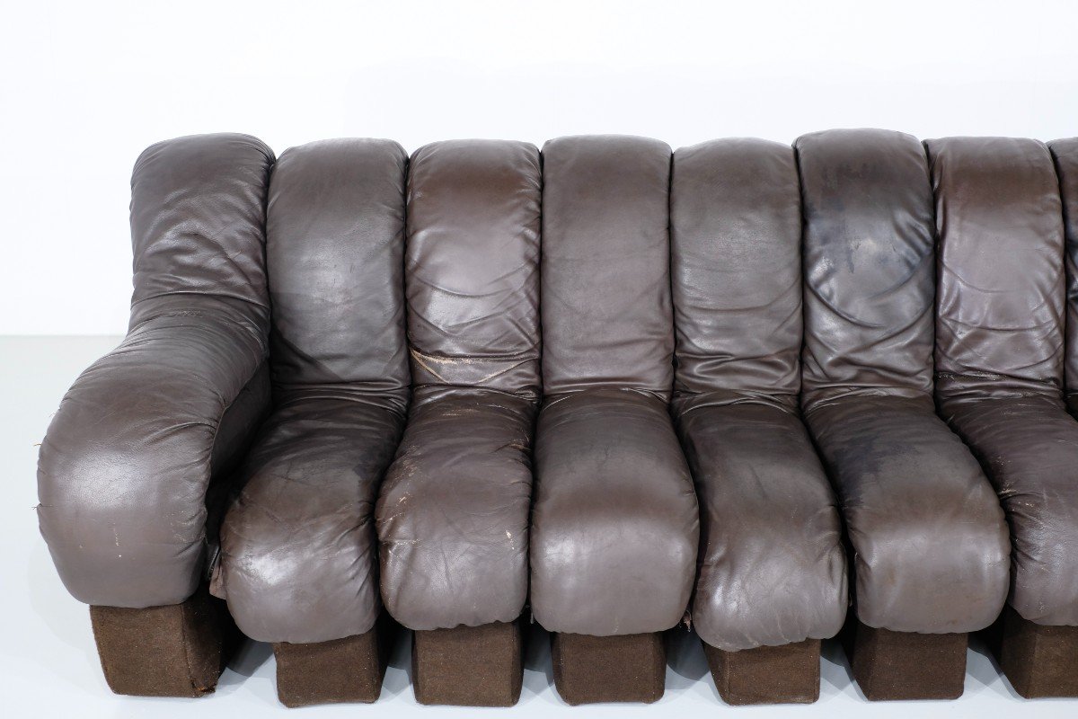 Non Stop Leather Sofa “ds 600” For De Sede, Switzerland 1970s.-photo-4