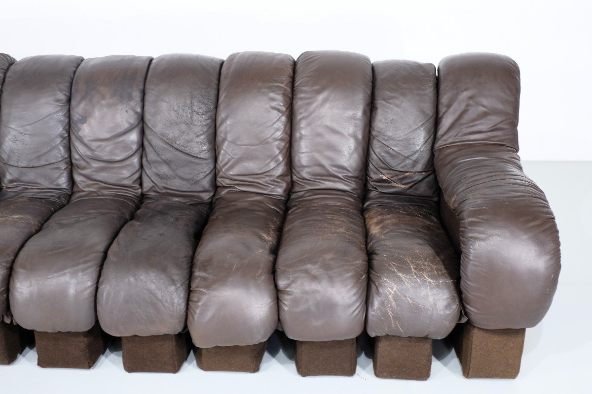 Non Stop Leather Sofa “ds 600” For De Sede, Switzerland 1970s.-photo-2