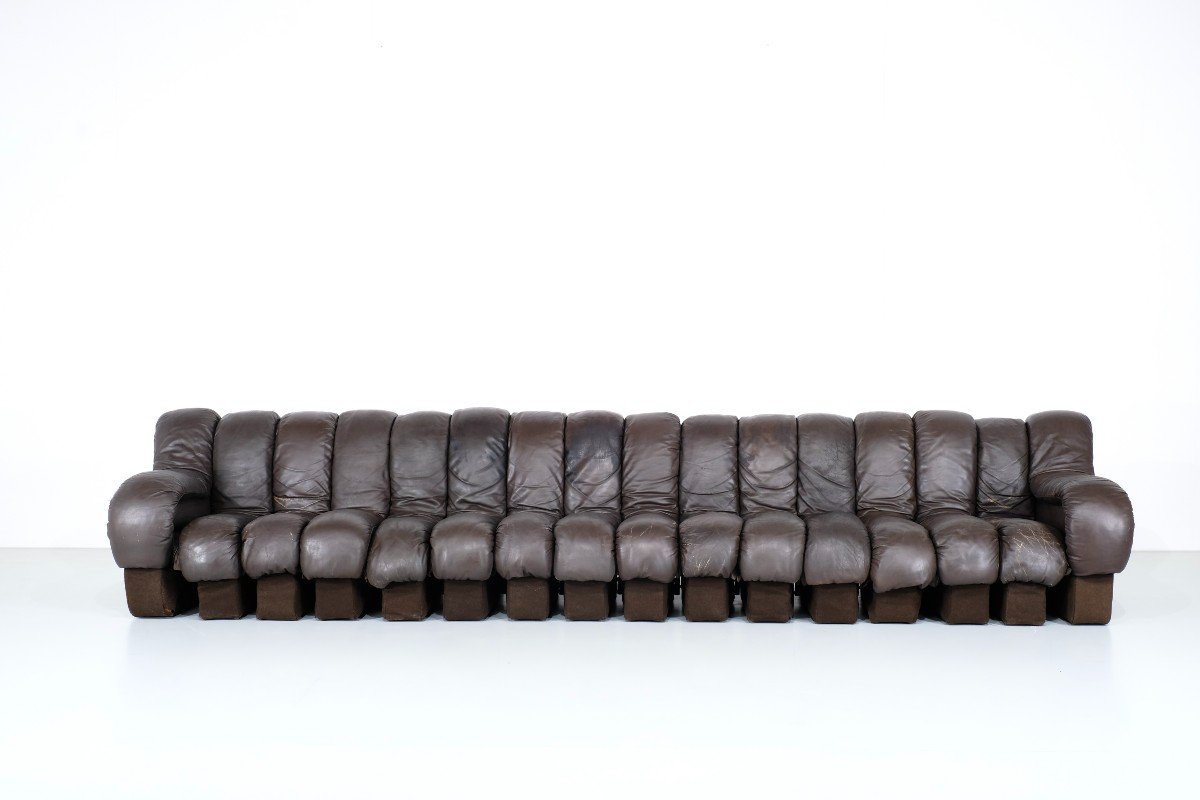 Non Stop Leather Sofa “ds 600” For De Sede, Switzerland 1970s.