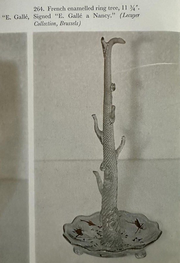 émile Gallé (1846-1904) French Enameled Ring Tree Cristallerie Circa 1885-photo-5