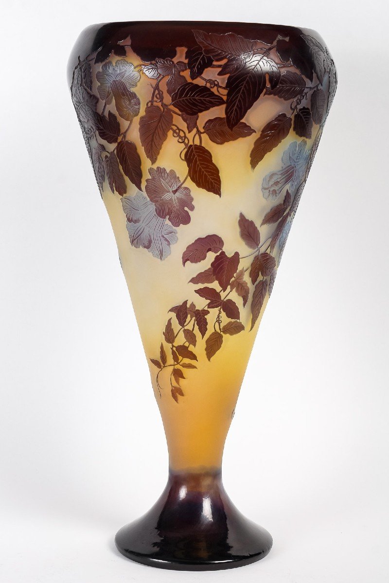 émile Gallé (1846-1904) Impressive Gallé French Cameo Glass Vase Circa 1900-photo-4