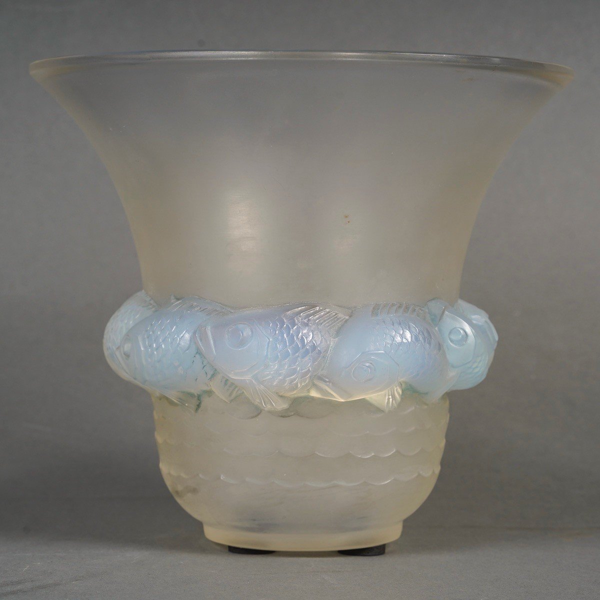 René Lalique (1860-1945) Opalescent Glass “piriac” Vase 1930-photo-2