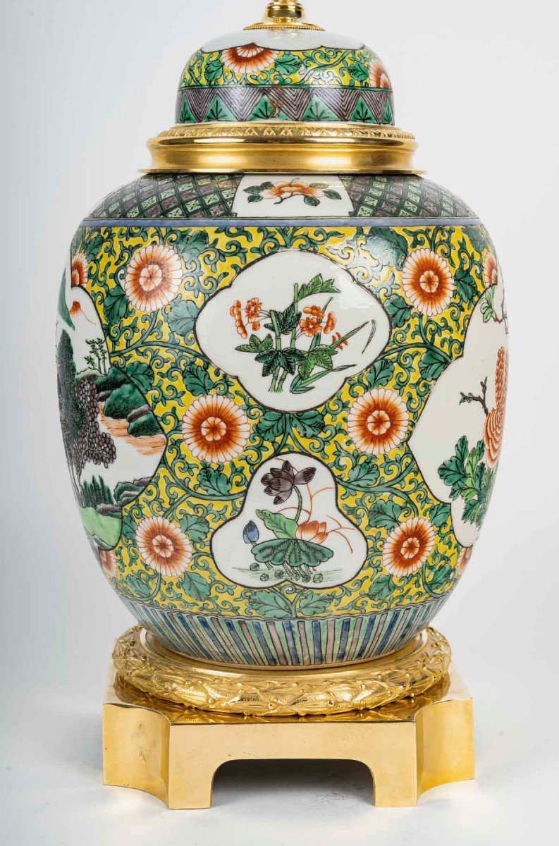  A 19th Century Chinese Style Samson Porcelain Ginger Jar Lamp-photo-4