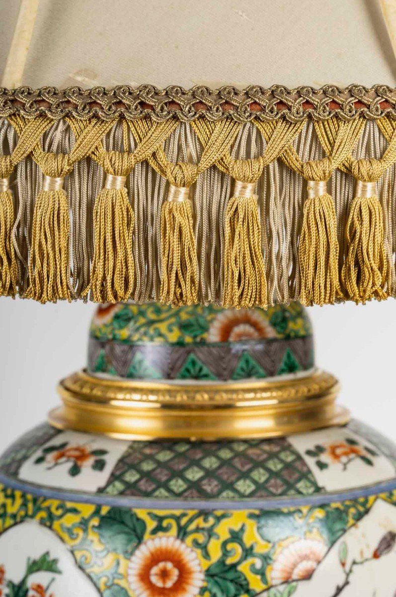  A 19th Century Chinese Style Samson Porcelain Ginger Jar Lamp-photo-1