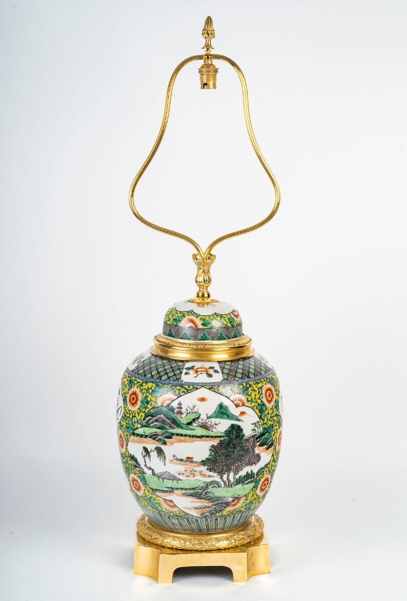  A 19th Century Chinese Style Samson Porcelain Ginger Jar Lamp-photo-4