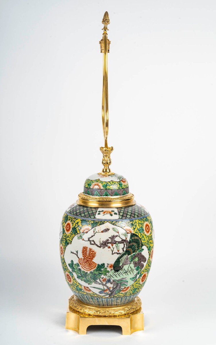  A 19th Century Chinese Style Samson Porcelain Ginger Jar Lamp-photo-6