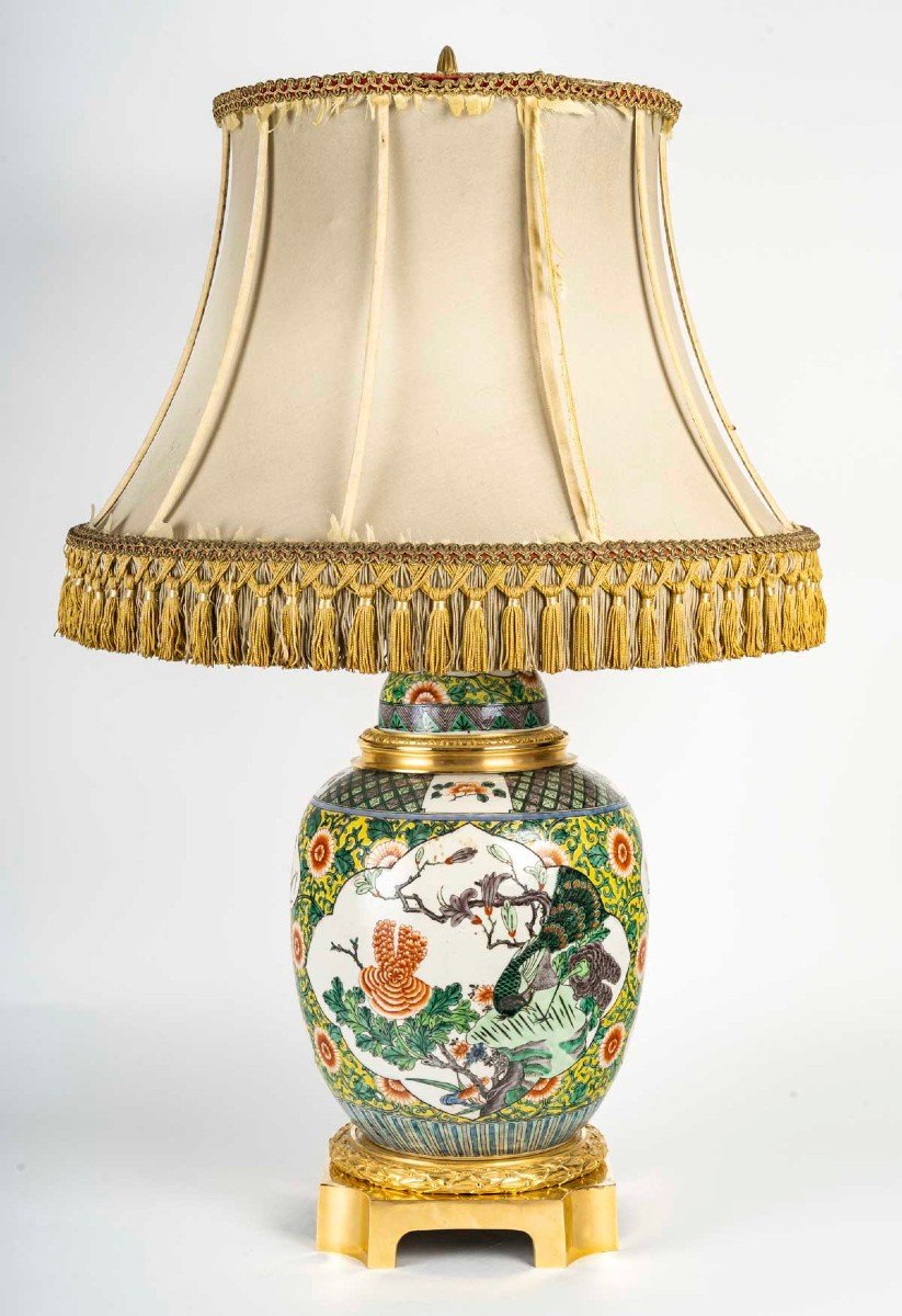 Lampe en Porcelaine De Samson De Style Chinois XIXème Siècle