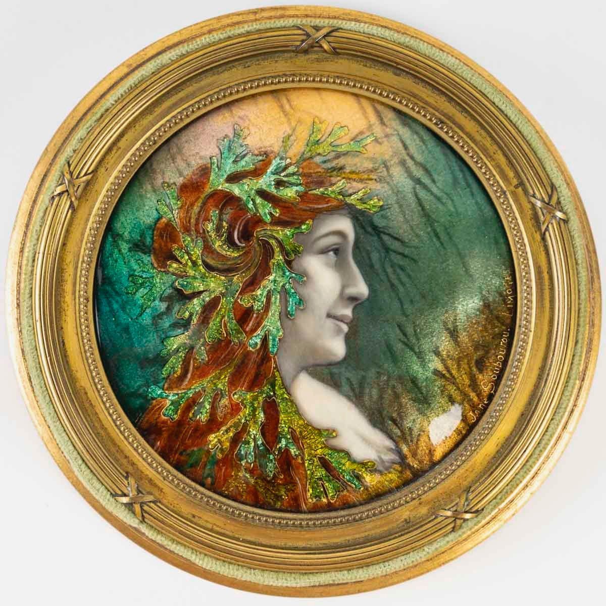 Jeanne Soubourou (1879-1968), La Fée Des Marais, émail Symboliste Art Nouveau Circa 1900