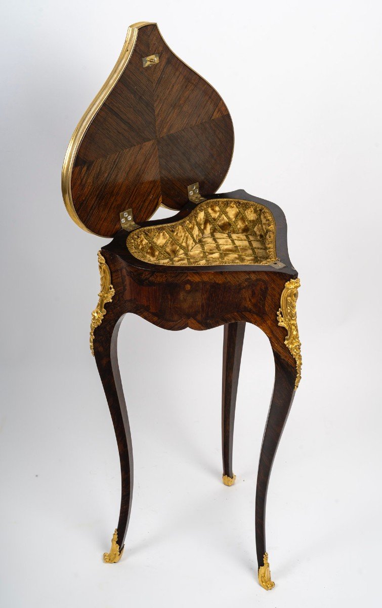 Table « Cœur » De Style Louis XV, Attribuée à Maison Krieger, Circa 1860-photo-1