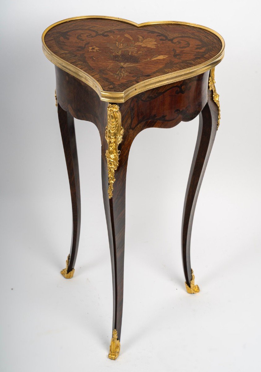 Table « Cœur » De Style Louis XV, Attribuée à Maison Krieger, Circa 1860