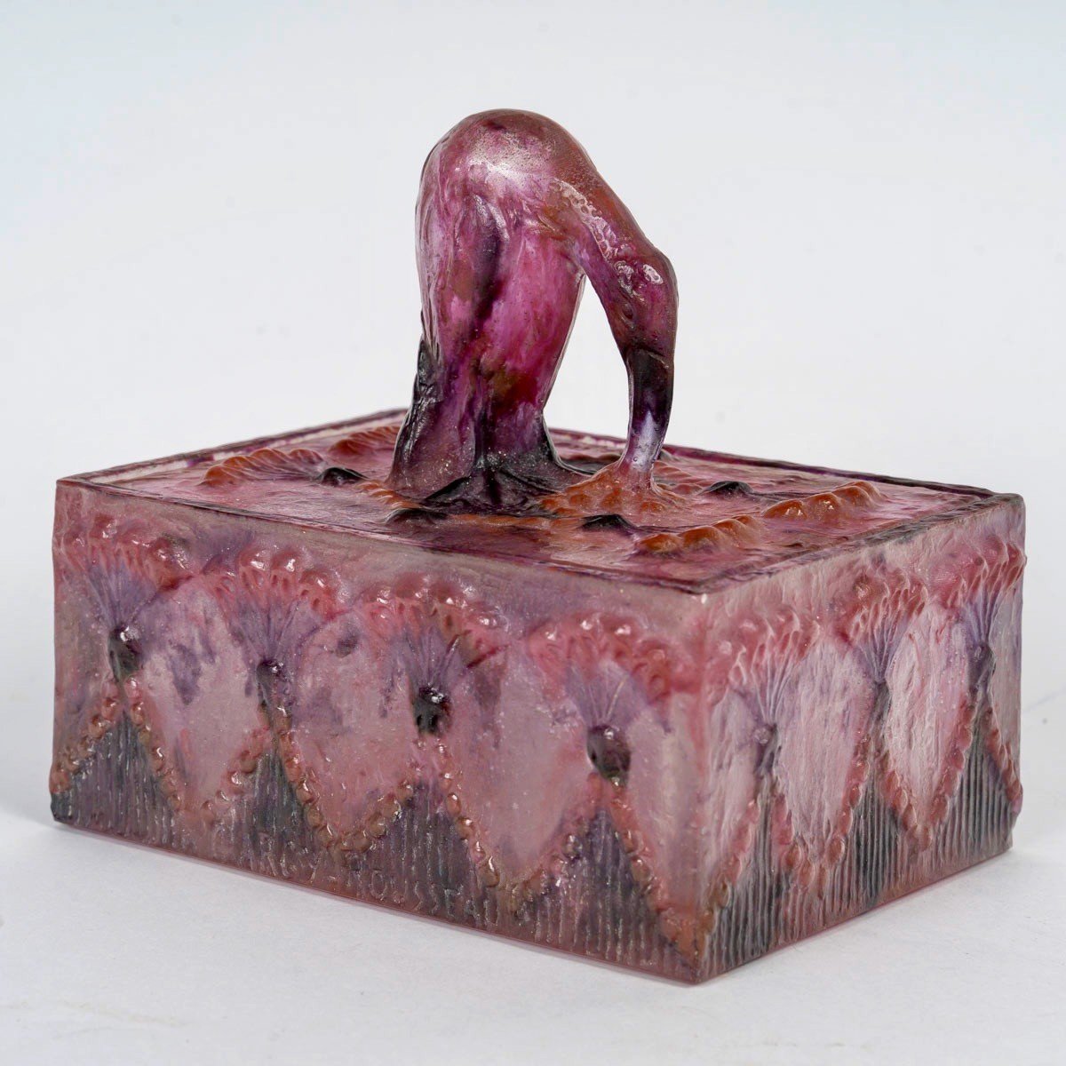 Gabriel Argy-rousseau (1885-1953) 'ibis' A Pâte-de-verre Box With Cover, Circa 1923