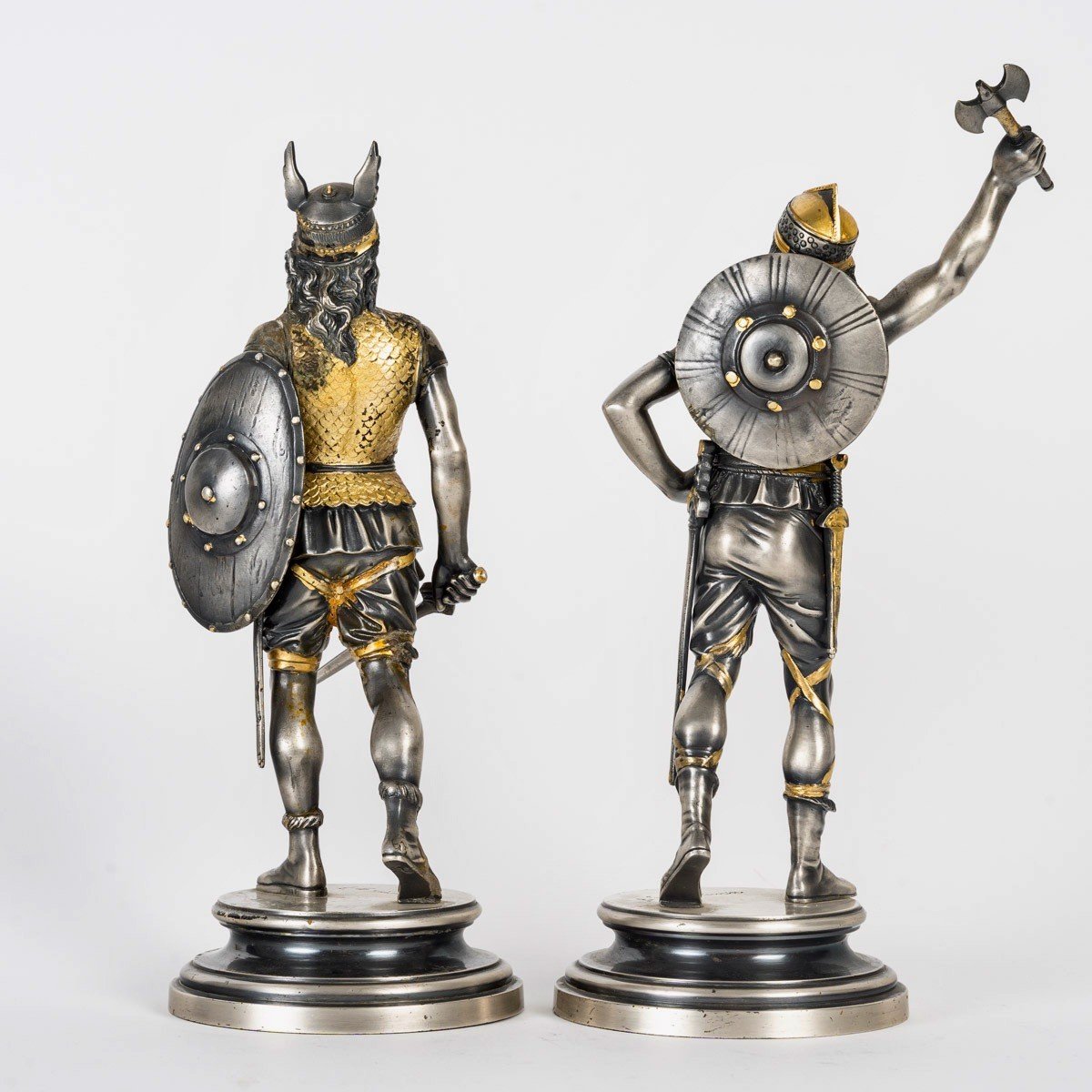 émile-coriolan Guillemin (1841-1907) Pair Of Bronze Gauls Soldiers Circa 1875-photo-3