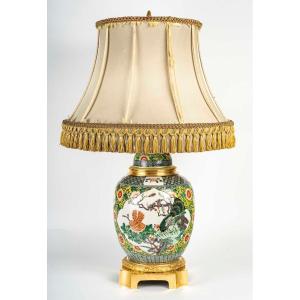  A 19th Century Chinese Style Samson Porcelain Ginger Jar Lamp