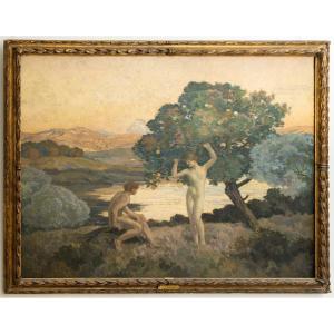 émile René Menard (1862-1930)  Adam Et Eve