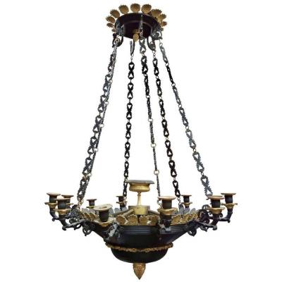 Empire Style Gilt Bronze Chandelier Restoration Period Circa 1820-1830