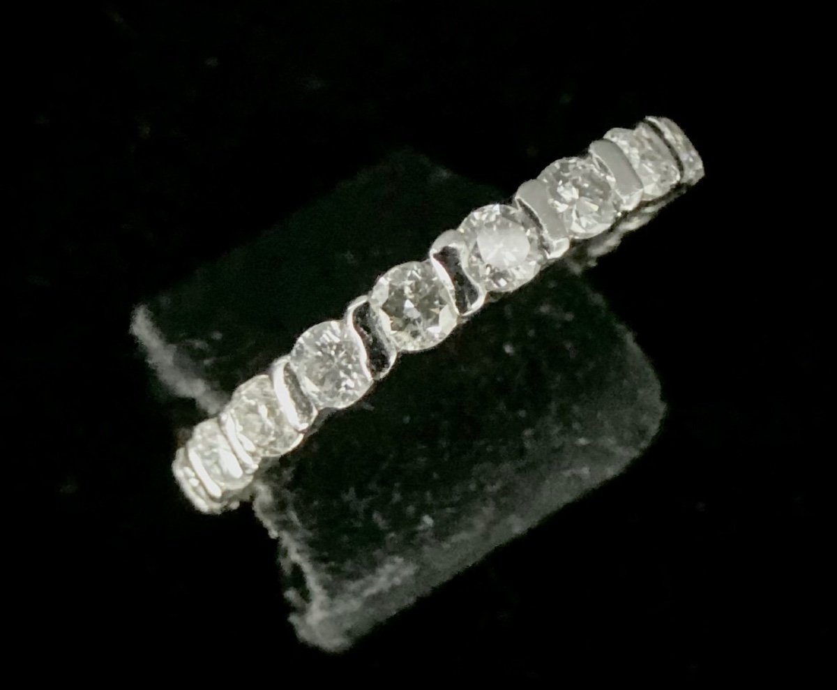 Complete Alliance Ring In White Gold Set With 1.20 Carats Of Brilliants-photo-4