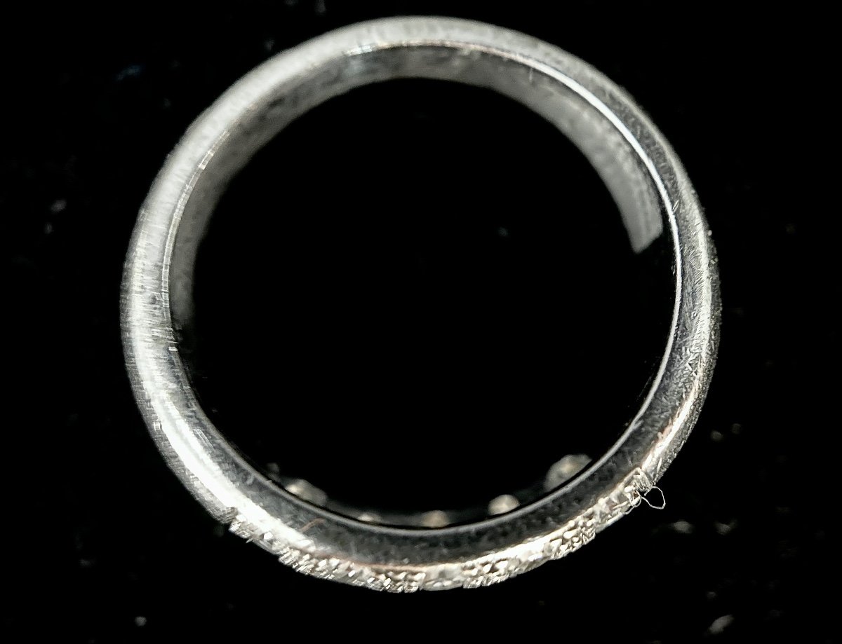 Bague Année 60/70 En Or 18k Sertie De 15 Diamants Taillés En 8/8 Et Brillants Total 0,75 Carat-photo-2