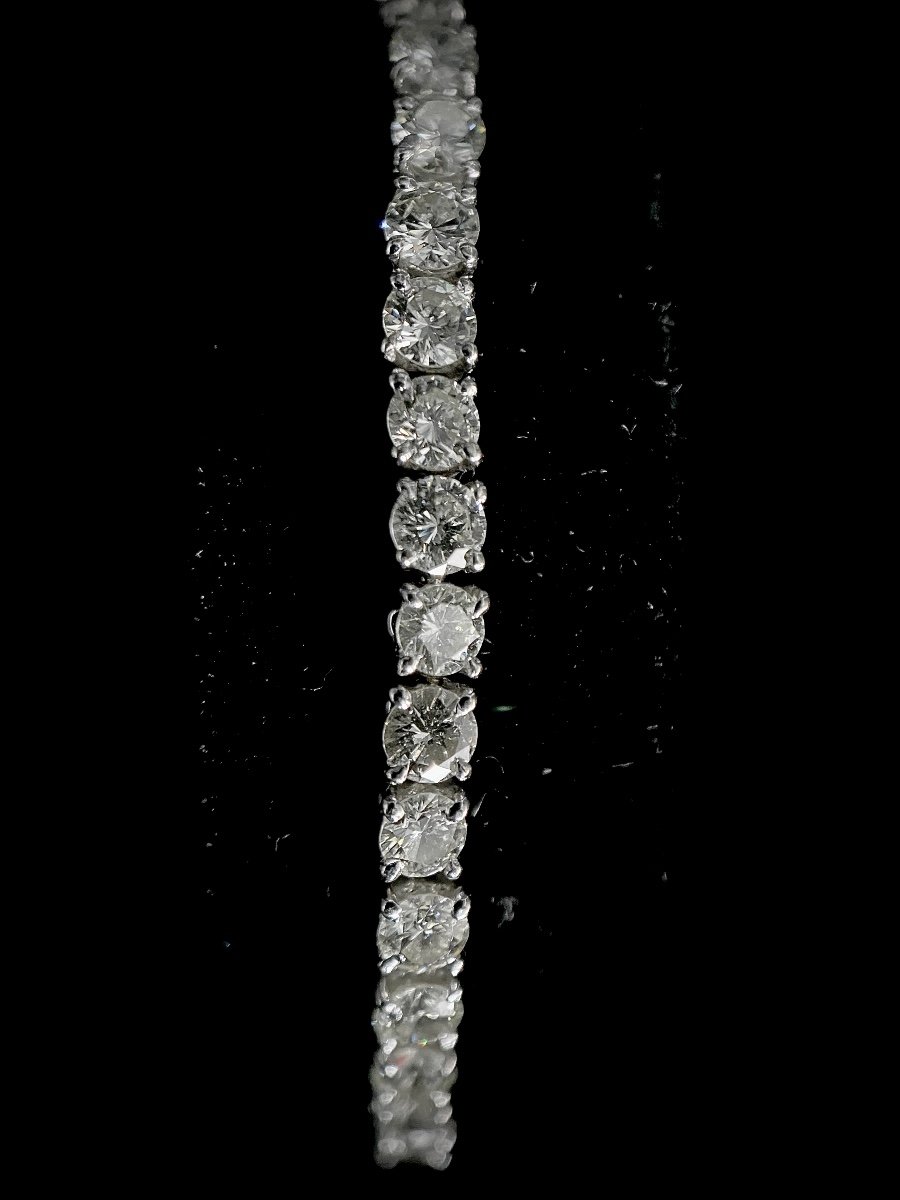 Bracelet Rivière En Or Blanc 18k Sertie De 54 Diamants De 0,10 Carat Chacun Total: 5,40 Carats-photo-3