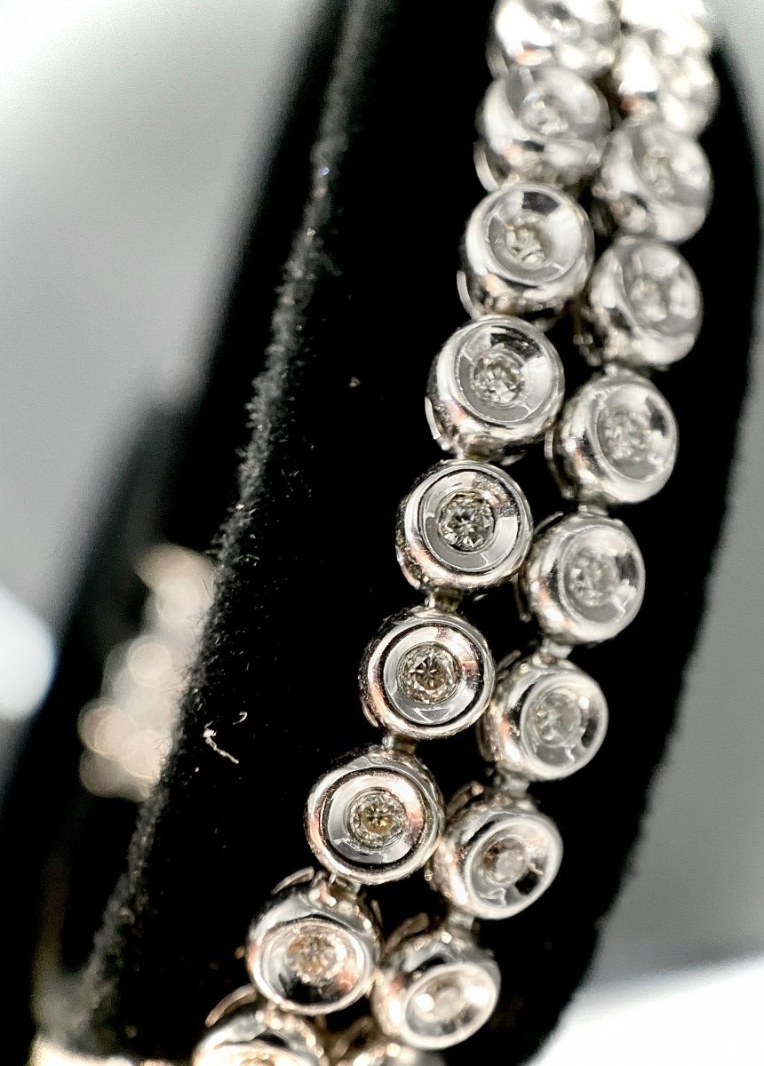 18k White Gold Double River Bracelet Decorated With 2.40 Carats Of Brilliant-cut Diamonds-photo-1