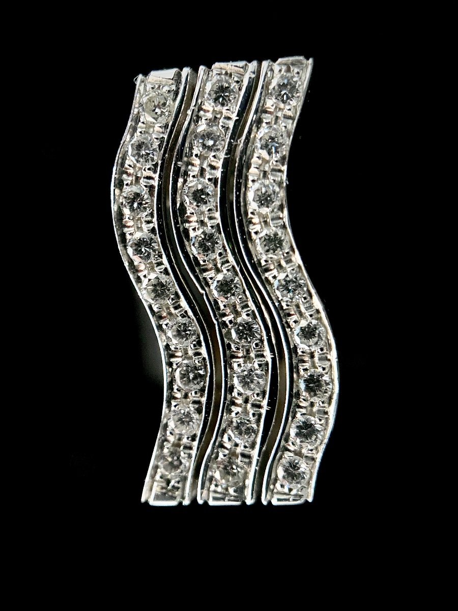 18k White Gold Three-ring Ring Set With 1.14 Carats Of Brilliant-cut Diamonds-photo-1