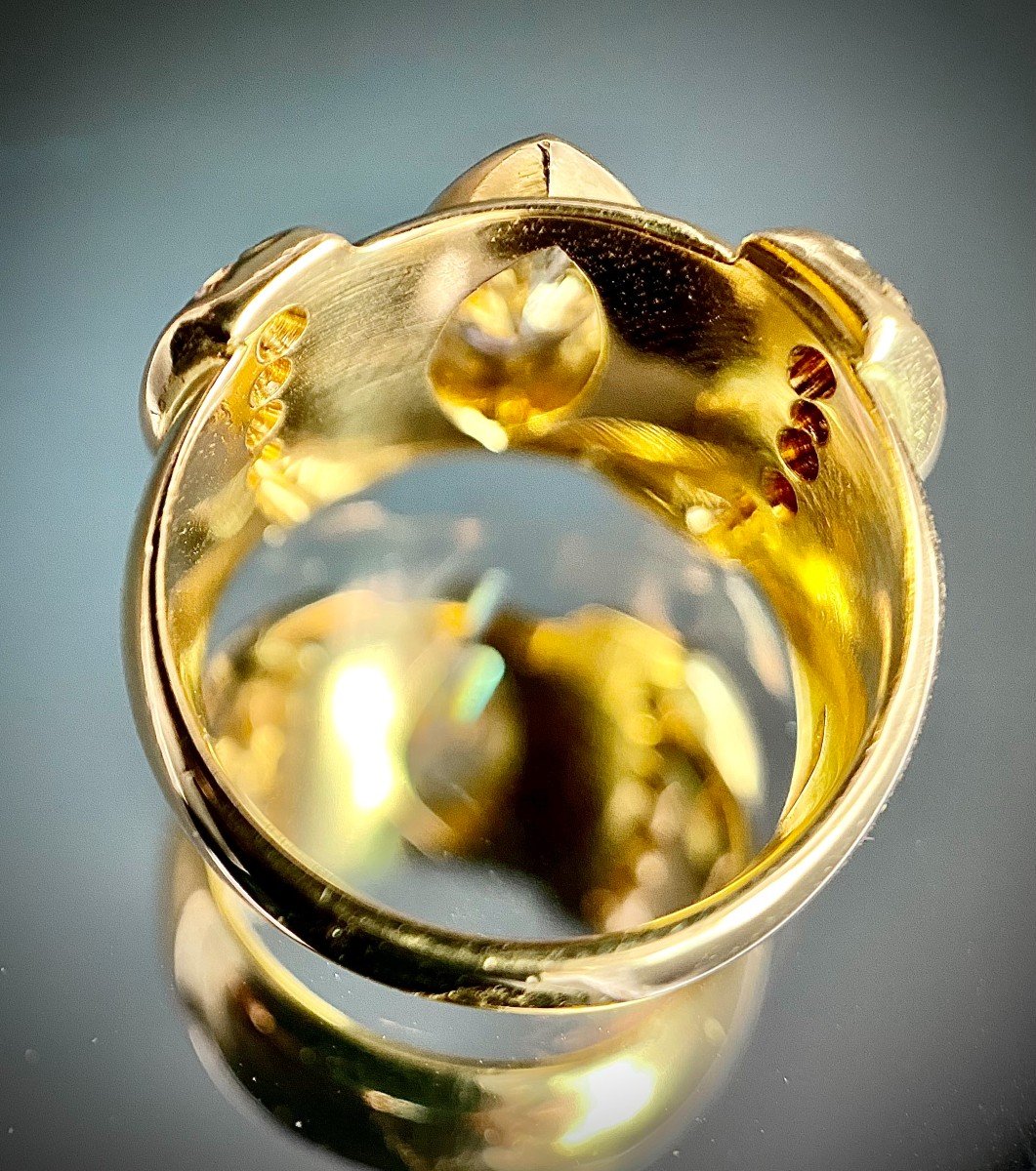 Bague Or Jaune 18k Sertie d'Une Marquise De 1,50 Carats-photo-4