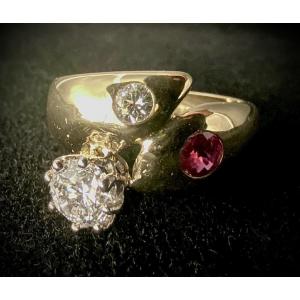 Ring In 18k Yellow Gold Set With A Brilliant Of 0.70 Carat (vs-g/h)