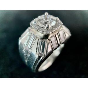 Bague En Platine Sertie 'un Diamant Taille Brillant De 0,83 Carat (vvs-e/f)