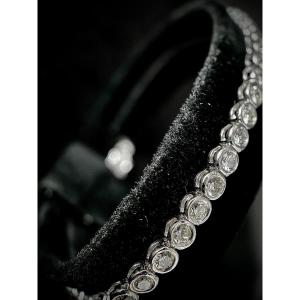 Bracelet Rivière Sertie De 54 Diamants De 0,10 Carat Chacun En Sertie Clos (vs-g/h/i)