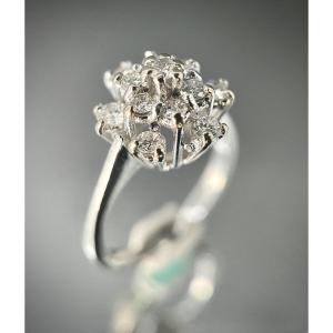 White Gold Ring Set With 13 Brilliants Totaling 0.65 Carat