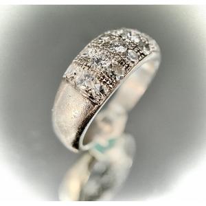 18k Gold 60s/70s Ring Set With 15 8/8 Cut And Brilliant Diamonds Total 0.75 Carat