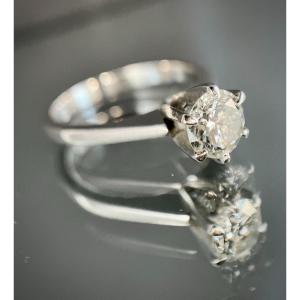 Solitaire Ring In 18 Carat White Gold Set With A Brilliant Of 0.70 Carat