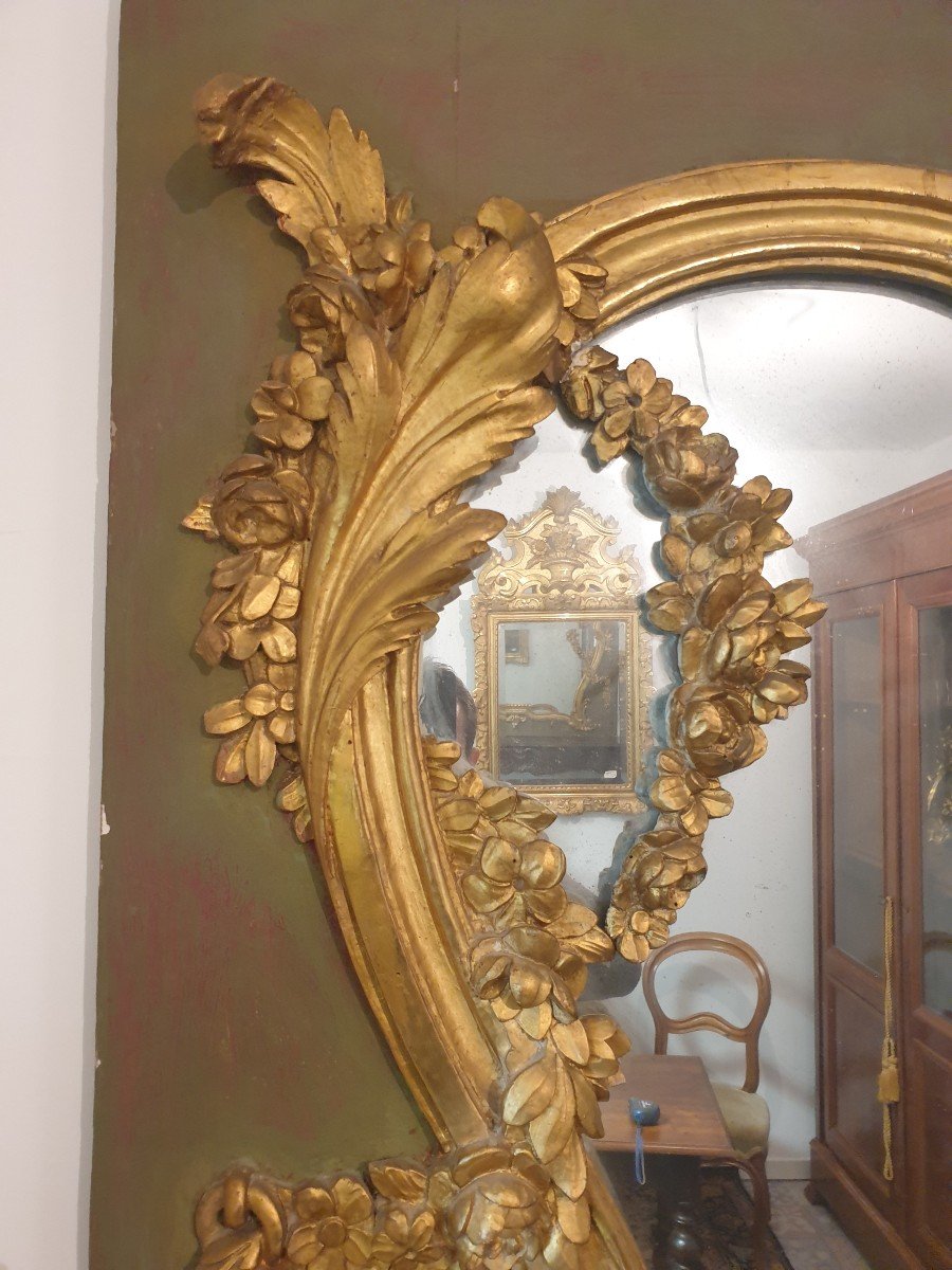 Miroir En Bois Doré -photo-1