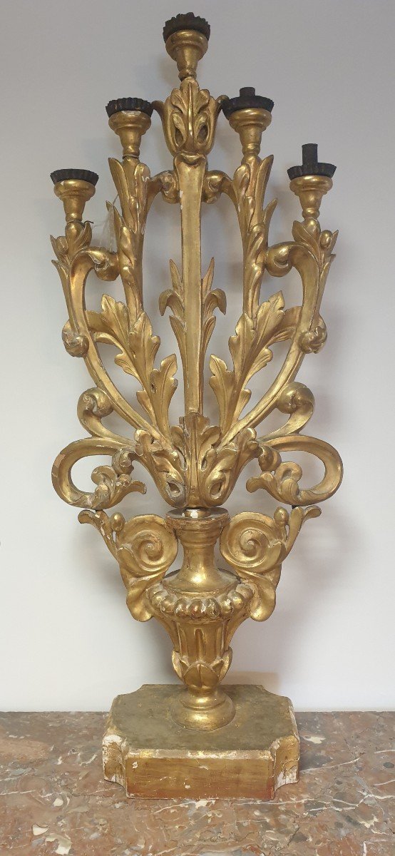 Candelabra In Golden Wood 