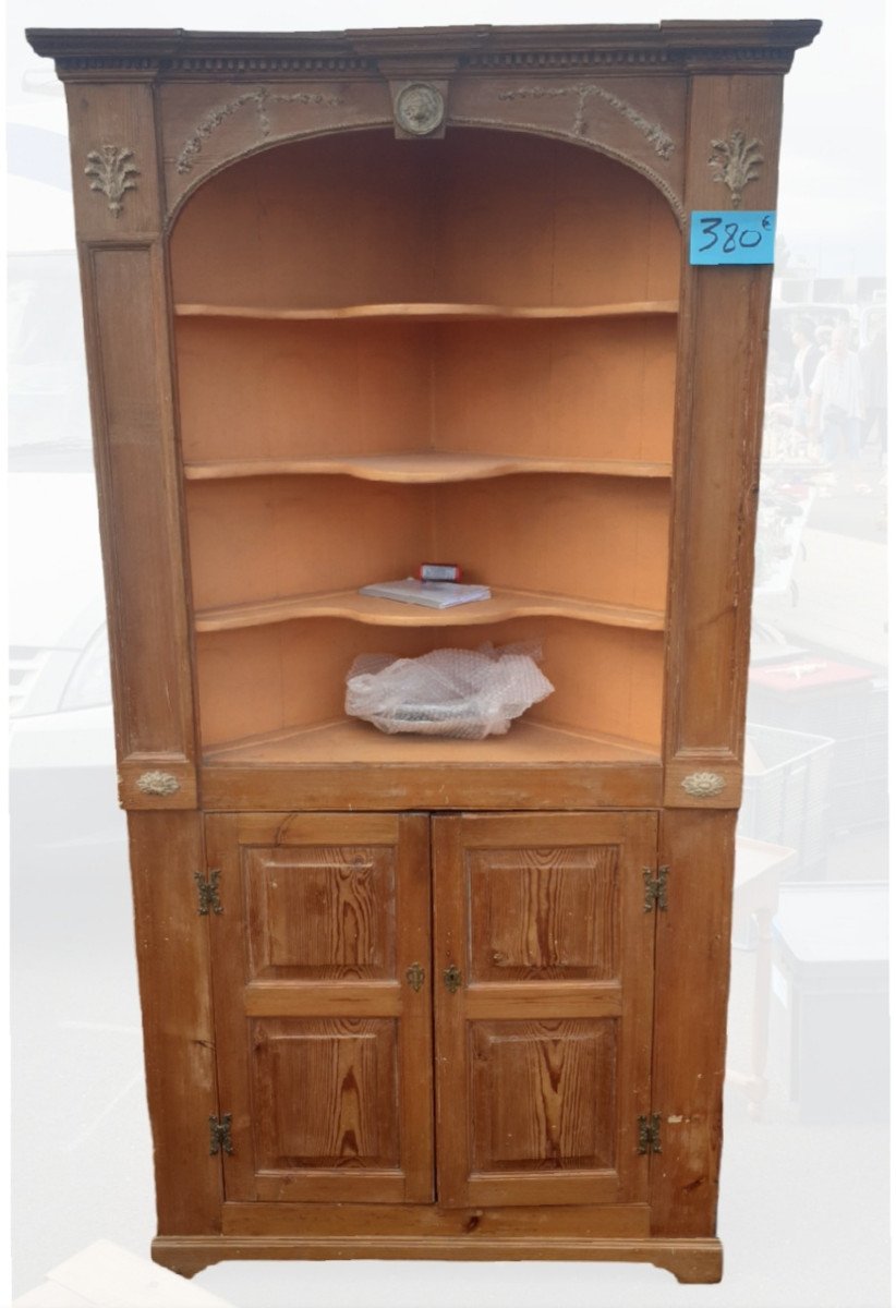 Natural Wood Corner Cabinet