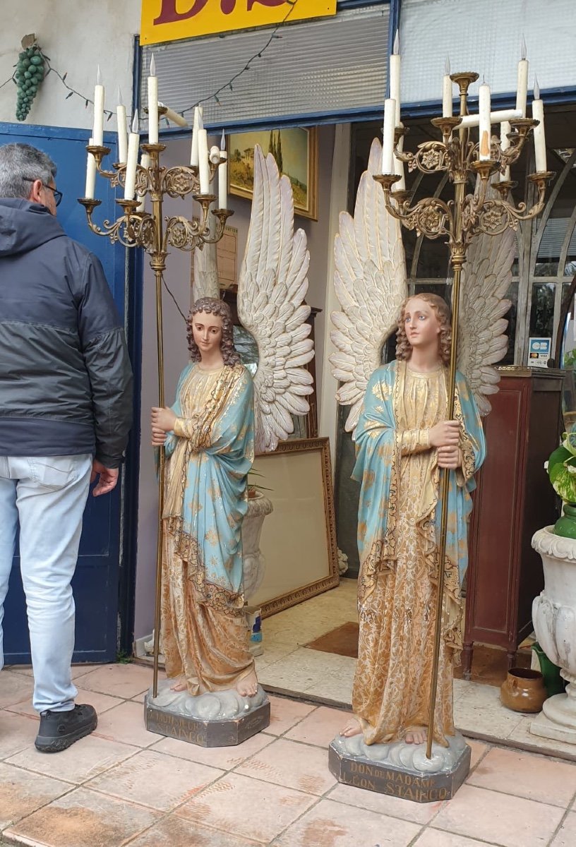 Pair Of Torch-bearing Angels -photo-2