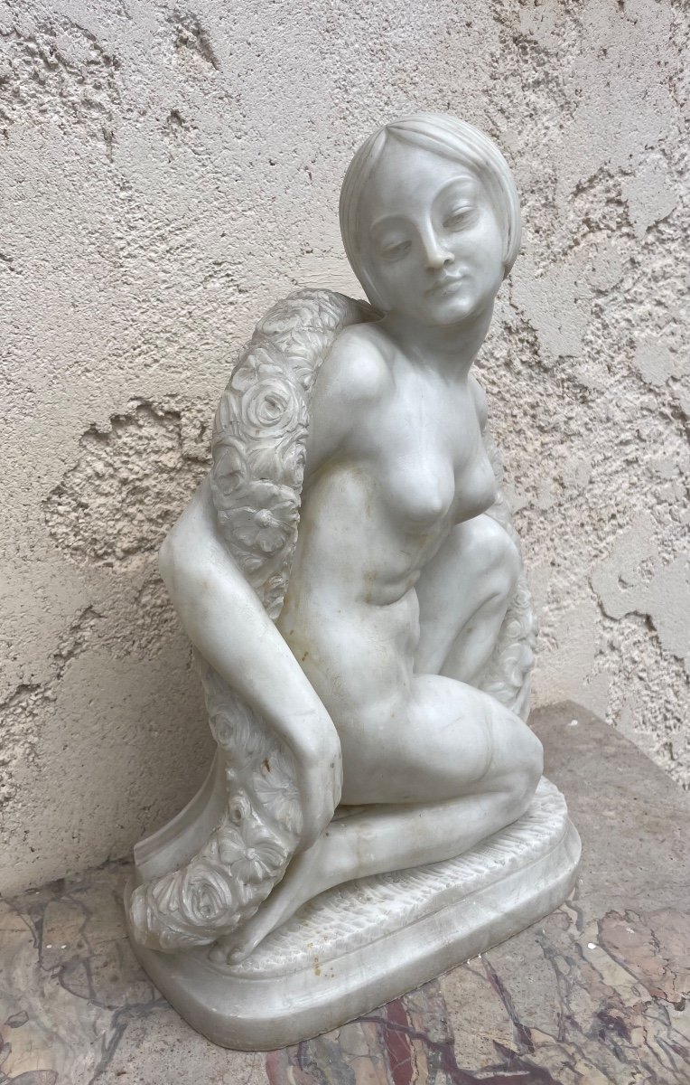 Art Deco Marble Nude Woman -photo-3