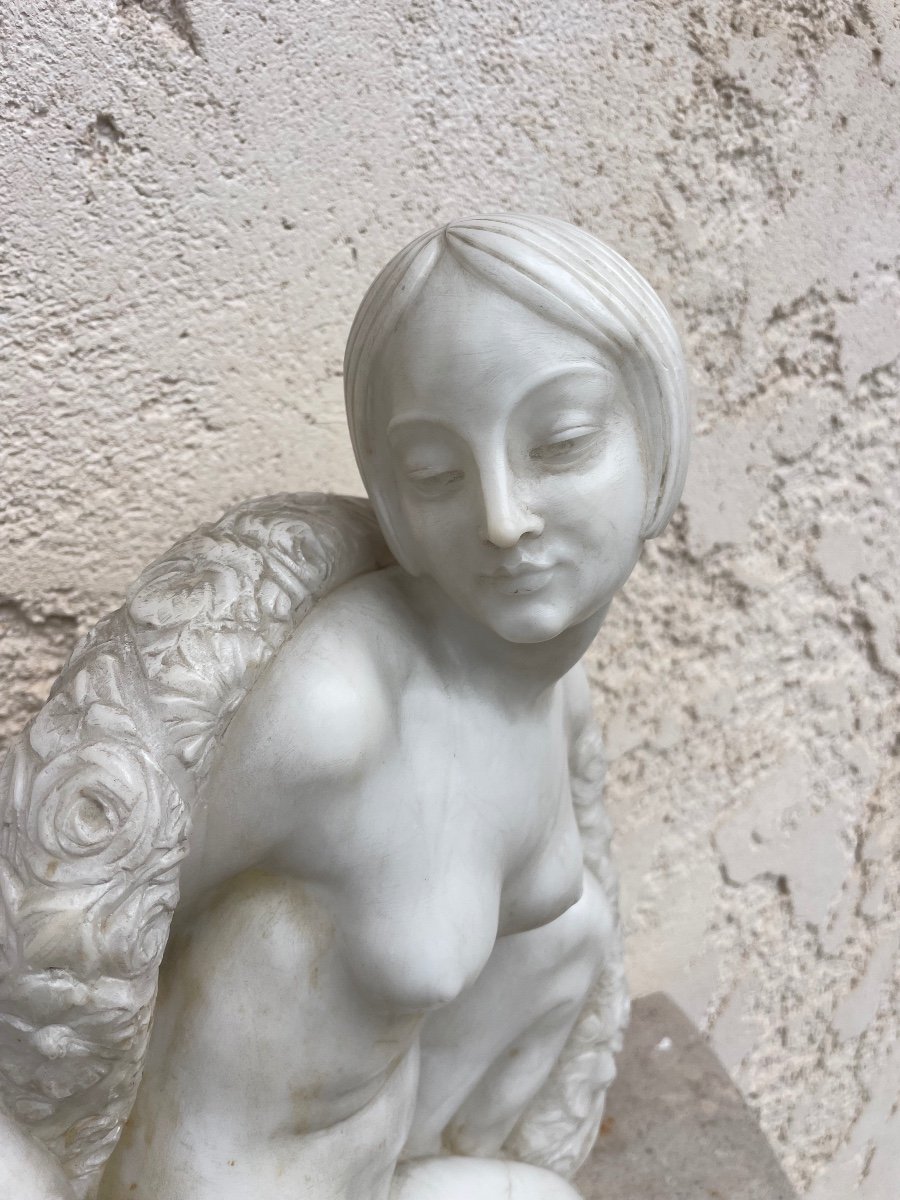 Art Deco Marble Nude Woman -photo-4