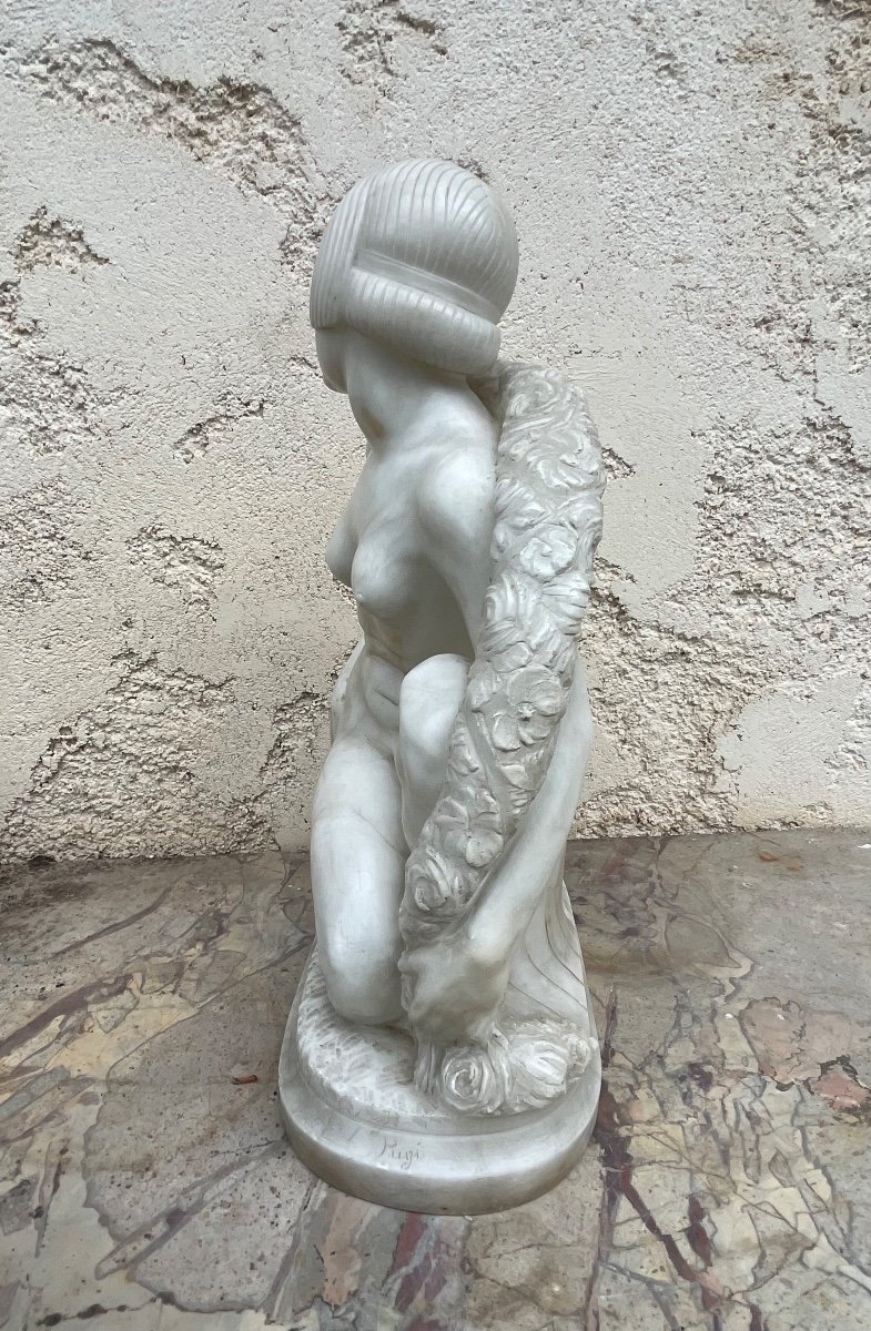 Art Deco Marble Nude Woman -photo-3