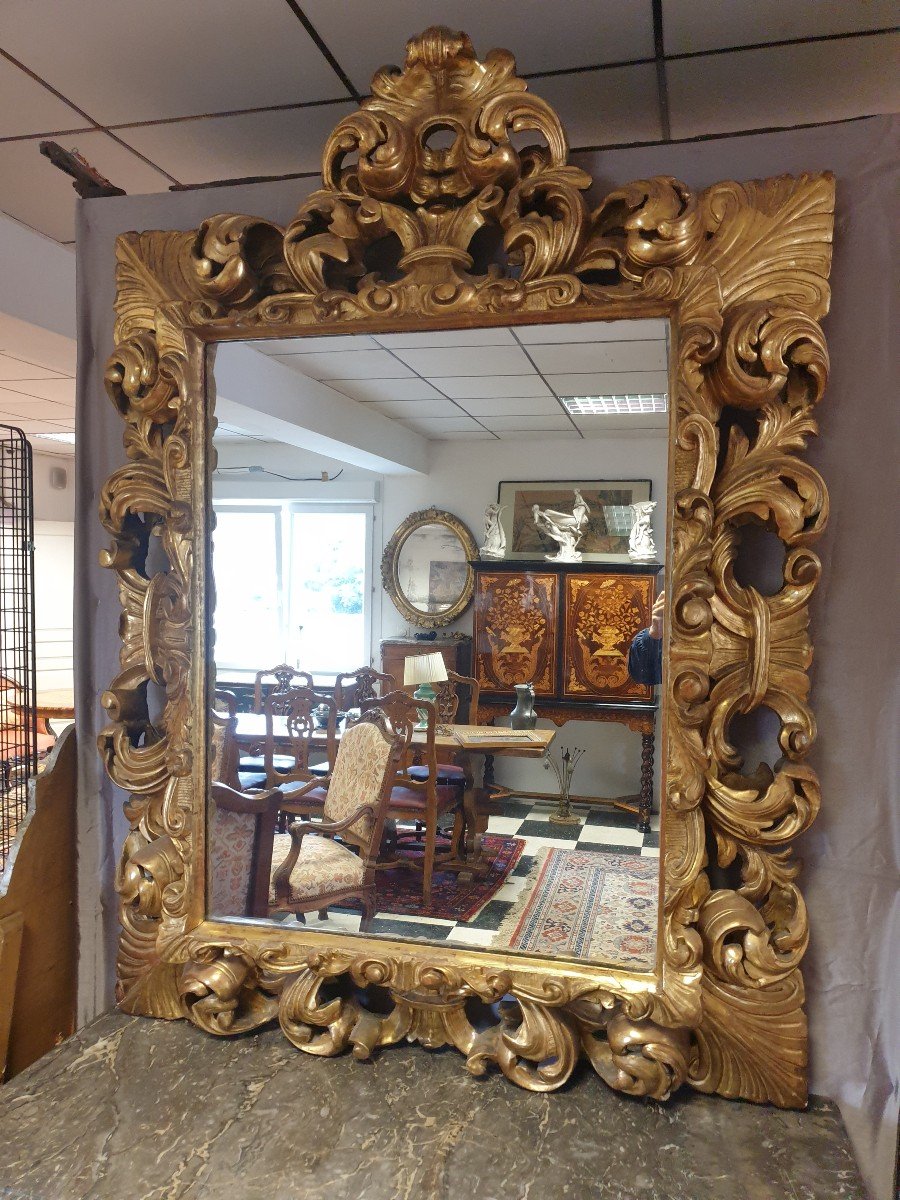 Important Mirror In Golden Wood-photo-2