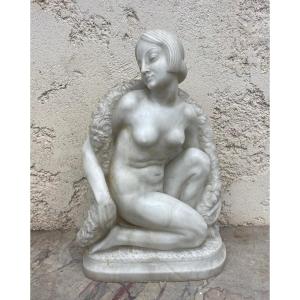 Femme Nue En Marbre Art Deco 