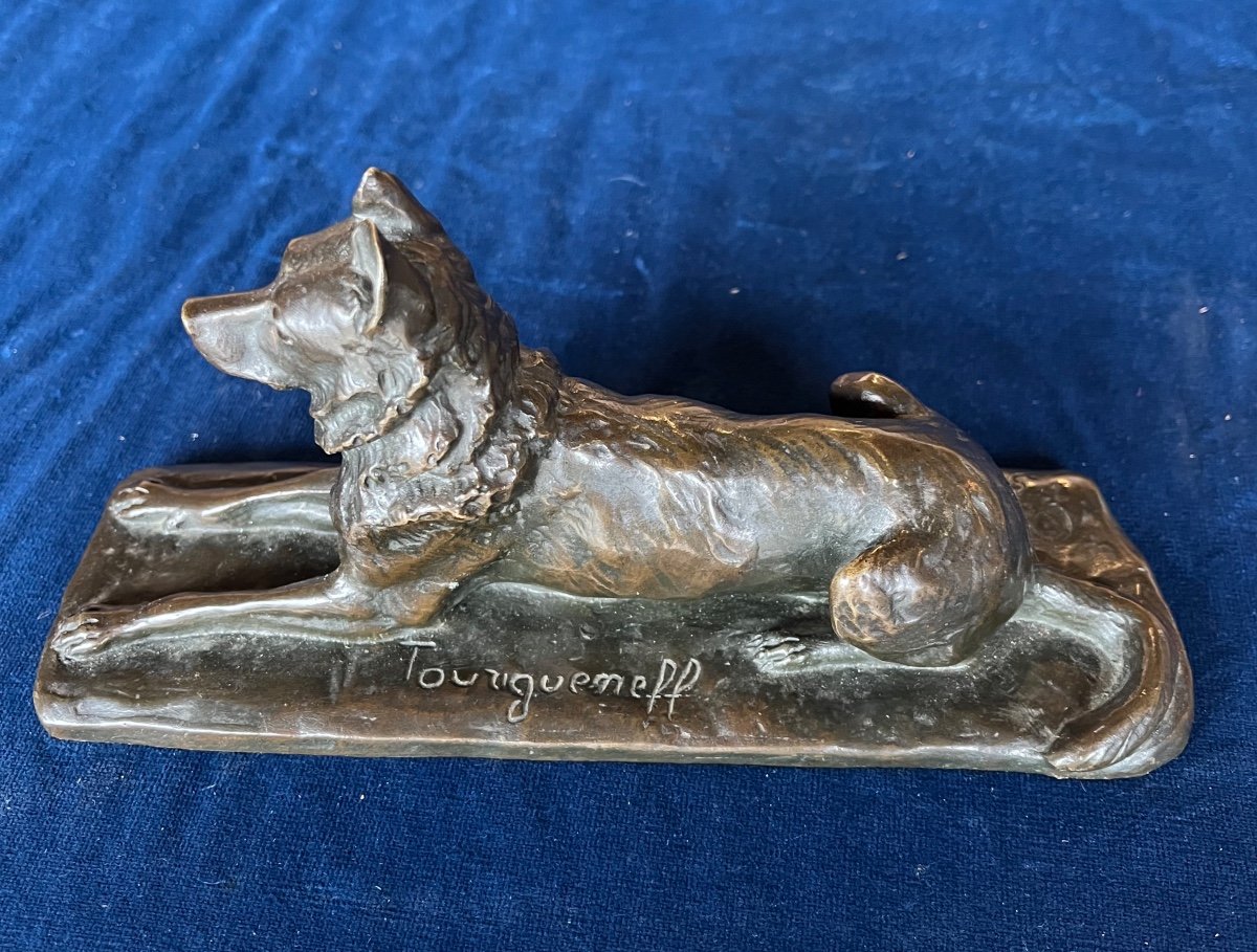 German Shepherd Dog In Bronze By Pierre Nicolas Tourgueneff Fonte Susse Et Frères