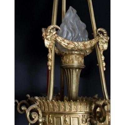 Louis XVI Style Bronze Chandelier-photo-2