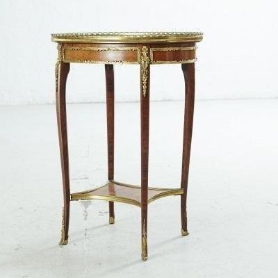 Louis XVI Style Table. Marquetry